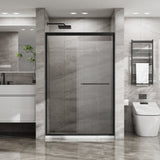 Goodyo Double Sliding Glass Shower Door 48 in. W x 72 in. H Aluminum Framed Shower Enclosure with D163107684