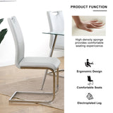 Modern Dining Chairs with Faux Leather Padded Seat Dining Living Room Chairs Upholstered Chair with W210127288