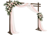 Wooden Wedding Arch 7.8ft Dark Brown, Double Flat Top Classic Style Ceremony Backdrop, Indoor & 61134586