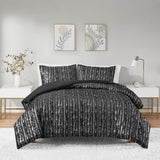 Twin/Twin XL Metallic Print Faux Fur Comforter Set GL-B035129832