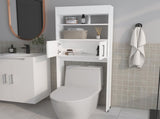 Bisbee 2-Door Over-the-Toilet Bathroom Storage Cabinet Shelf, White B128P287527