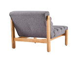 Fluffy Accent Chair Gray with Natural Solid Wood Frame N767P366257G