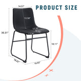 A set of 4 Classic Black PU Leather Chairs , A stylish seat suitable for modern minimalist and W3226P279061