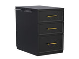 Salon Cabinet, Black, 6Drawer with 2 Hairtool Rings, 15mm PVC VacuumFormed Door Panels, 15mm 66197912