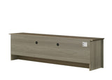 Nyla 68.5"W Gray Oak TV Stand with Shelves and Cabinet Doors B061P234543