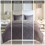 Full/Queen 3M Scotchgard Diamond Quilting Reversible Down Alternative Comforter Set B03598992