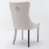 Modern, High-end Tufted Solid Wood Contemporary Velvet Upholstered Dining Chair with Chrome 22833717