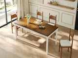 TREXM Traditional Rectangular Dining Table with Framed Wood Top and Turned Legs for Dining Room & N715P503381N