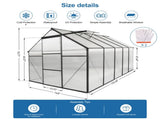 6x10 FT Polycarbonate Greenhouse Raised Base and Anchor Aluminum Heavy Duty Walk-in Greenhouses for 81183691