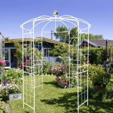 Metal Garden Arch Iron Garden Arbors Gazebo Dia 81.3'' x 114.2'' High Birdcage Shape Pergola W1586104488