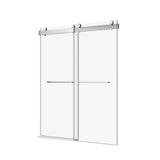 ZNTS 68 to 72 in. W x 76 in. H Double Sliding Frameless Soft-Close Shower Door with Premium 3/8 Inch W157368838