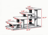 2/3/4-Step Pet Stairs, Flexible Setup Cat Stairs for Bed & Sofa, Gray 02303451