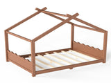 Full House Floor Bed with Support Slats, Solid Wood House Bed Frame for Kids, No Box Spring Needed W1580P535184