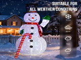 5.7FT Lighted Snowman Holding Candy Cane Christmas Yard Decorations, Pre-lit Pull Up Snowman with 02397479