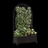 Round Metal Planter with Trellis, 73"x35"x16 Metal Raised Garden Bed with Trellis, Metal Planter W347P331028