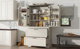 Modern Farmhouse Style Wooden Cabinet with Sturdy Frame with Inside Door Storage Divider with W1580P257493