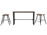 Bar Table and Chairs Set 1 Table 2 Chairs Gray 47.2"15.4"39.4" Curved Saddle Seat Bar Set 5cm 05869587