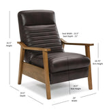 Asher Wood Arm Push Back Recliner - Burnished Brown B050P322580