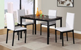 Noyes Faux Leather Seat Metal Frame Dining Chairs, Set of 4, White T2574P164527