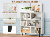 7 Cube Bookcase 3-Tier Modern Storage Organizer with 4 Metal Legs Bookshelves 68770112