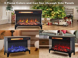 24 inch three sided glass electric fireplace with feet W1769P264255