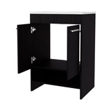 Wengue 2-Door Bathroom Vanity with Open Storage B062P355532