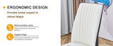 4 Dining Chair Set, White Grey Dining Chair Set, High Back Seat in PU Material and Sturdy Black W1512P355795