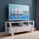 Contemporary TV Stand with Four Shelves and One Drawer - White B107131412