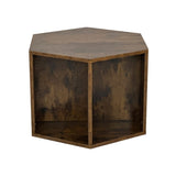 47.24'' Hexagonal Coffee Table Side Table Nightstand Antique Wood 2PCS W757P164921