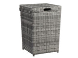 With Top Cover Iron Frame Rattan Trash Can Gary Gradient 49962159
