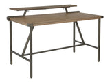 Counter Table in Antique Metal and Brown Wood-Pressed Grain Bamboo B202P223309
