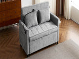 56.9" Loveseat Sofa Pull-out Sofa Bed Sleeper Sofa with a Reversible Backrest Cushion, Side Pockets, N719P208853E