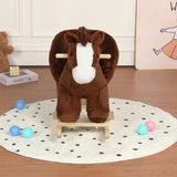 Kids Ride-On Rocking Horse Toy with Lullaby Song,Horse Rocking Toy with Hand Puppets and Safety Belt 08256957