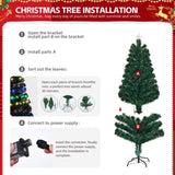 5 FT Pre-lit Christmas Tree, Artificial Fiber Optic Christmas Tree with Lighted Top Star, 180 LEDs 18263555
