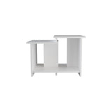 ZNTS FM FURNITURE Naco Coffee Table with Open Storage, Melamine Finish, White B128P269876