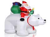 6ft 15W 7pcs LED Lights Santa Claus Rides Polar Bear Garden Santa Claus Decoration 07964549