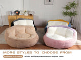Oversized Bean Bag Chairs,Multicolor Faux Fur Couch Filled with Shredded Sponge,Large Lounger Sofa 03068606
