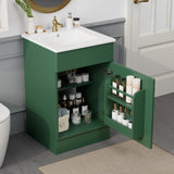 20" Bathroom Vanity with Sink, Vanity Cabinet with Door Shelf and Adjustable Shelf, Green N759P237946F
