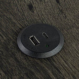 Modern Brown Dining Table W USB 3x Stools Biscuit-Tufted Seat Cushion Beige 3pc Dining Table Set B011P302805