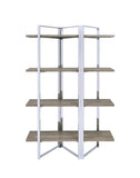 Natural and Chrome 4-Shelf Bookshelf B062P209196