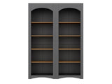 ON-TREND Free Standing 5 Tier Bookshelves, Bookcases Set of 2, Farmhouse Two-Tone Storage Cabinet N721P245734E