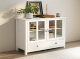Buffet storage cabinet with double glass doors and unique bell handle 08103750