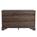 7 Drawer Double Dresser for Bedroom, Wide Storage Cabinet for Living Room Home Entryway,Brown 32734282