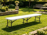 Plastic Folding Bench 6 ft 2 Pack, Portable Indoor/Outdoor Bench for Picnic, Party, Patio, Camping & 79841458