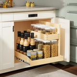 Under Sink Organizers and Storage 22" W x 21" D, 2 Tier Pull Out Cabinet Organizer with Hard Close, T3210P277248