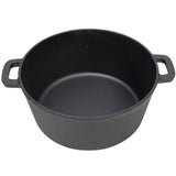 2 in 1 Pre-Seasoned Cast Iron Dutch Oven With Dual Handles, Outdoor Camping Deep Pot for Camping 04435984
