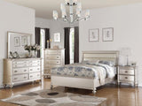 ZNTS Classic Bedroom Elegant Nightstand Beige / White Finish or Antique Silver 2-Drawers Bed Side Table B01148019