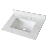 31 Inch Marble Vanity Top, White Vanity Top with Pre-drilled Faucet Holes, Bathroom Vanity Top with 82818941