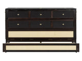 Full Size Murphy Bed with Large Drawers,Espresso N708P336203P