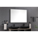48x36 Inch LED Backlit Bathroom Mirror with Metal Frame, Wall Mounted Vanity Mirror with Smart Touch 95902060